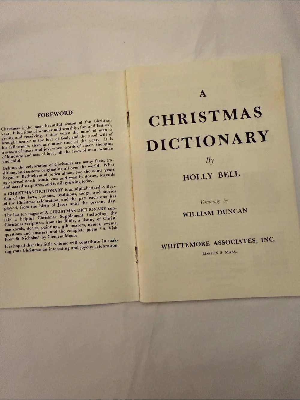 VTG Christmas Dictionary - Green and Red Holiday Book